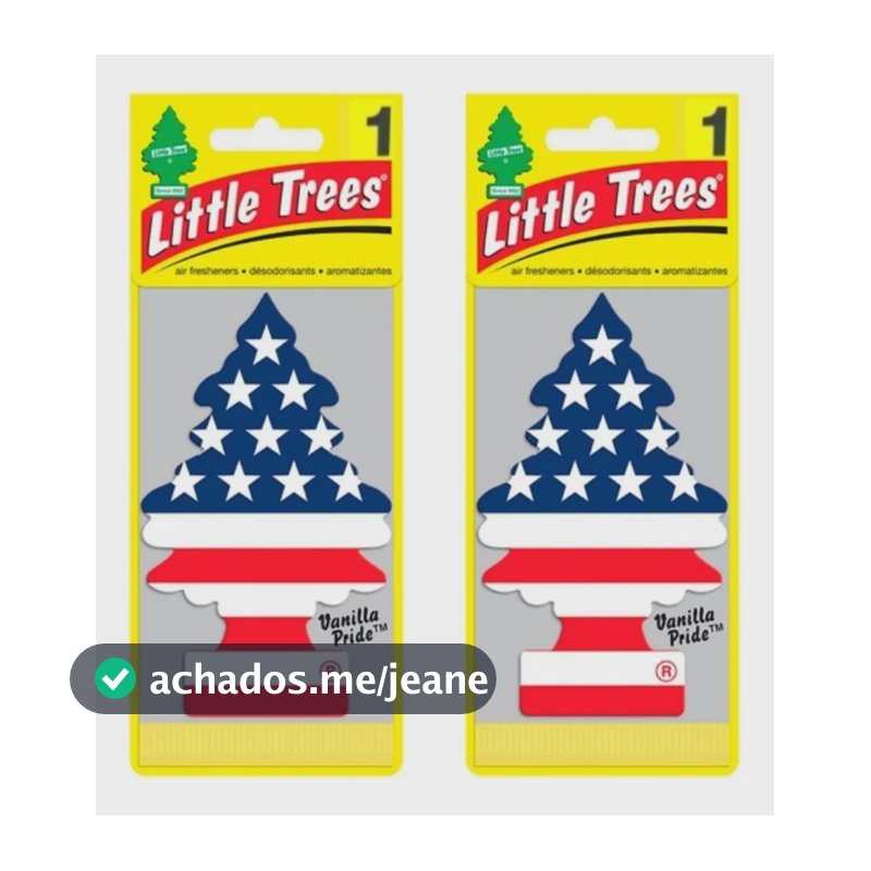 Little Trees Aromatizador De Carro Vanilla Bandeira Usa Baunilha