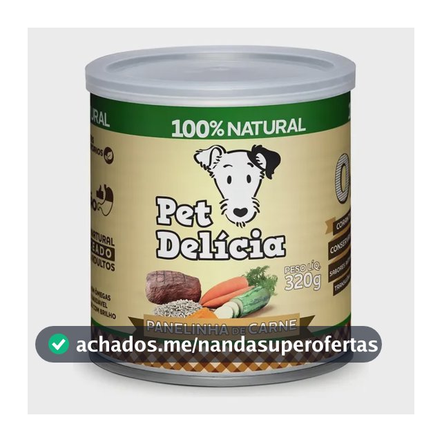 Comida Molhada Cão Adulto Pet Delícia Panelinha de Carne 320g