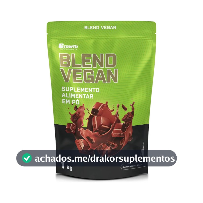 Blend Vegan (Proteína vegana) 1kg Growth Supplements - Sabor Chocolate
