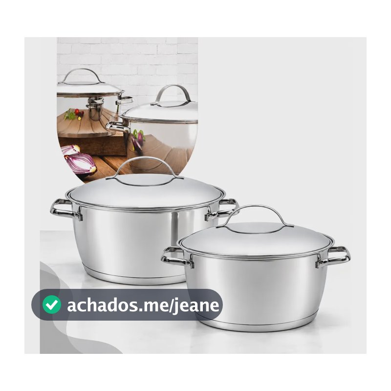 Jogo De Panelas Tramontina 2 Peças Allegra Fundo Triplo Inox