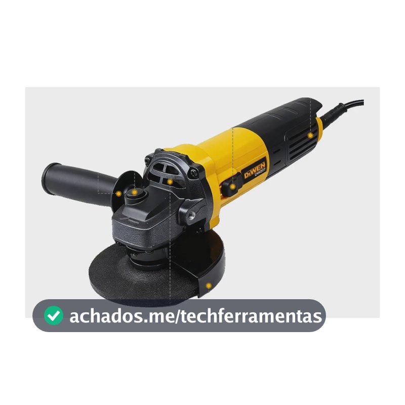 Esmerilhadeira Angular 860w 11000rpm 4.1/2 Dewen Amarelo 220v