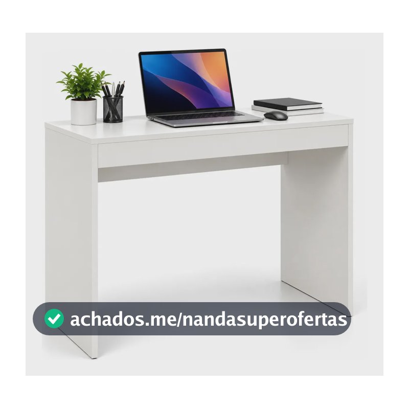 Escrivaninha Mdf Branca Para Ambiente Residencial Cor Branca Branco