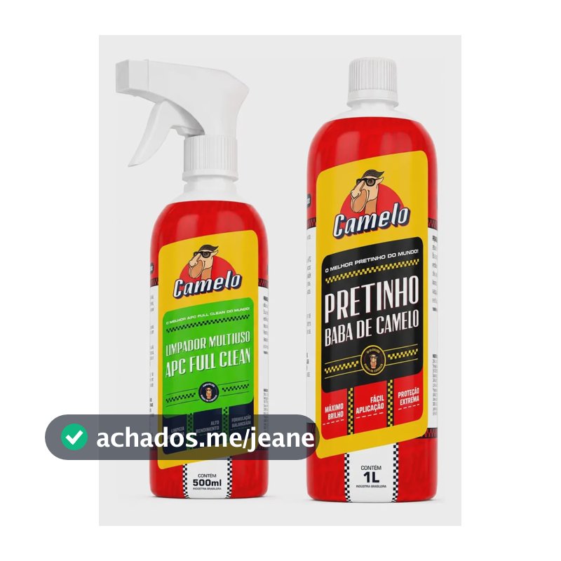 Kit Pretinho Baba De Camelo 1l + Apc Full Clean 500ml Cáqui