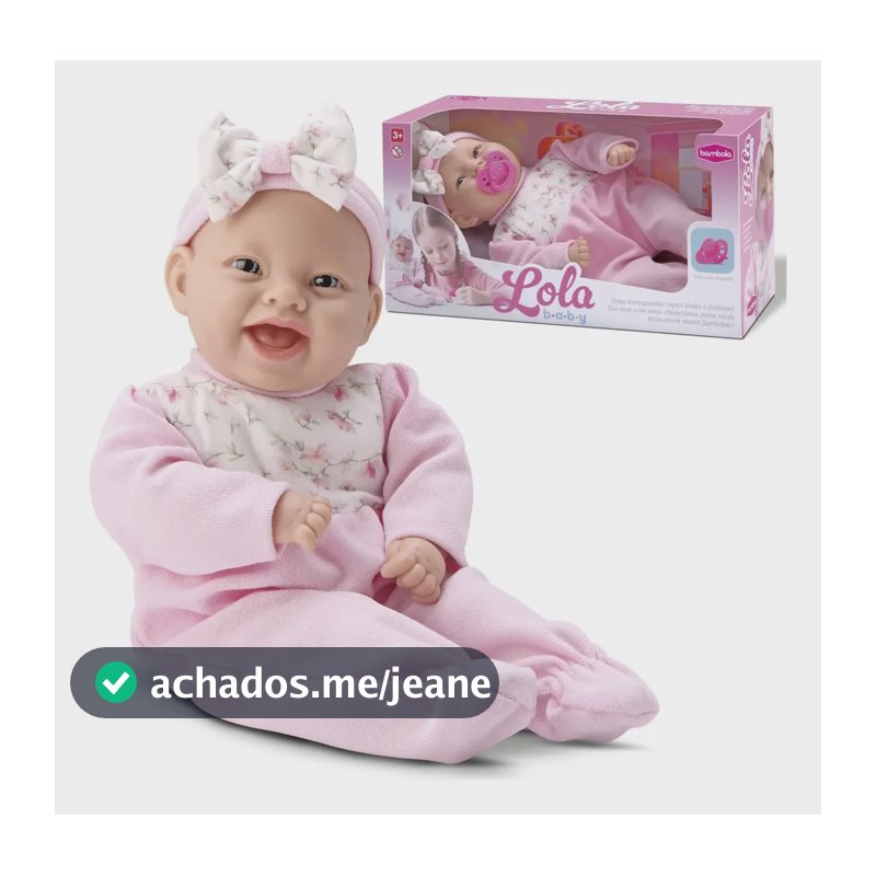 Boneca Lola Baby Com Chupeta Bebê Menina Brinquedo - Bambola