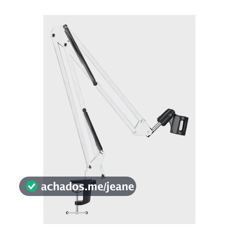 Suporte Articulado para Microfone de Mesa Branco Aço