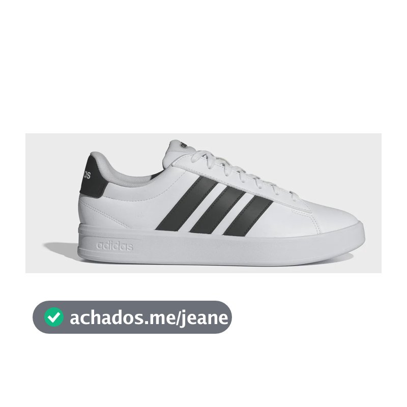 Tênis Masculino Grand Court 3.0 adidas Ftwwht/cblack/ftwwht Liso 40 Br