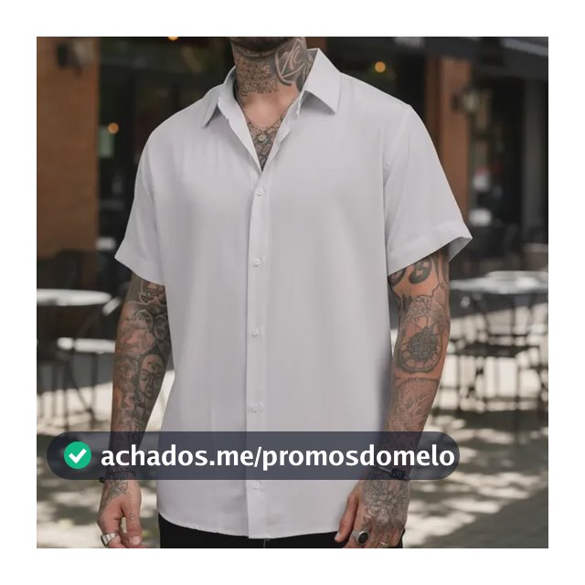 Camisa De Botão Masculina Manga Curta Social Verão Slim