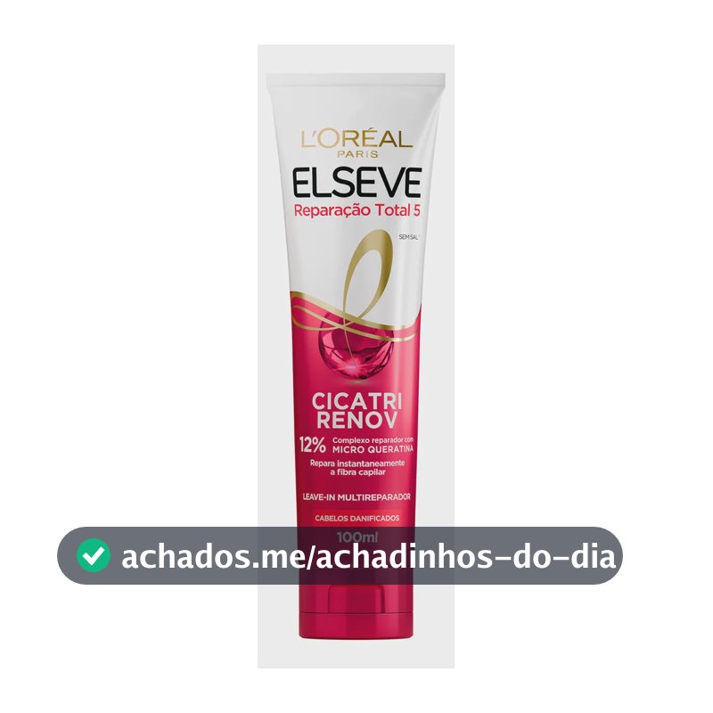 Leave-in de Tratamento com Reparação Imediata 10 em 1 e Proteção Térmica Elseve Cicatri Renov L'Oréal Paris 100ml