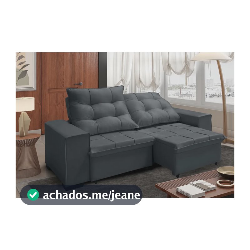 Sofá Retrátil Reclinável Verona Plus 1,50 Velut Hellen Decor Cinza Liso