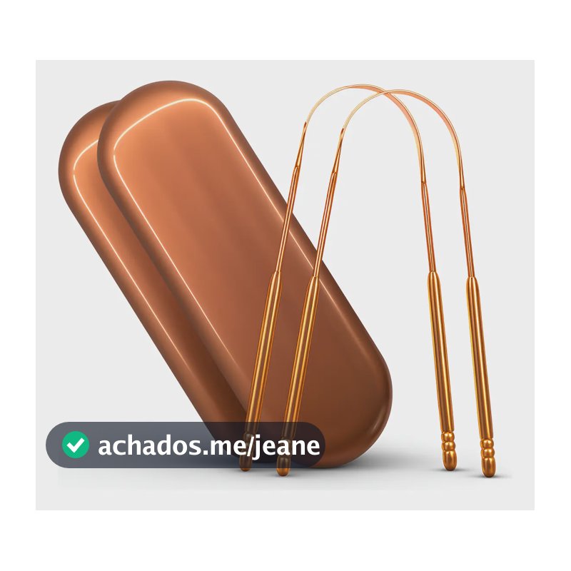 Ayurveda Kit 2 Raspador De Língua Limpador Com 2 Estojos Rose Gold
