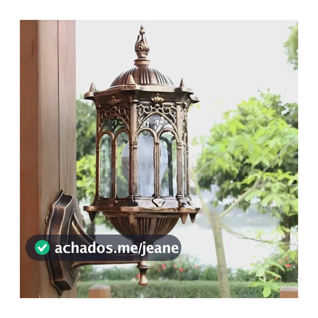 Candelabro Antigo De Jardim De Parede De Bronze E Vidro As As Described