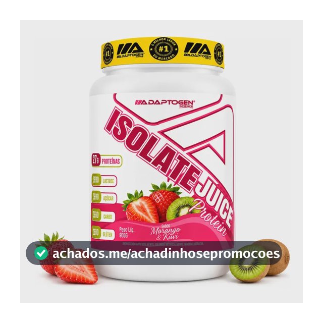 Whey Isolado Adaptogen Isolate Juice 900g Morango Com Kiwi Morango Kiwi
