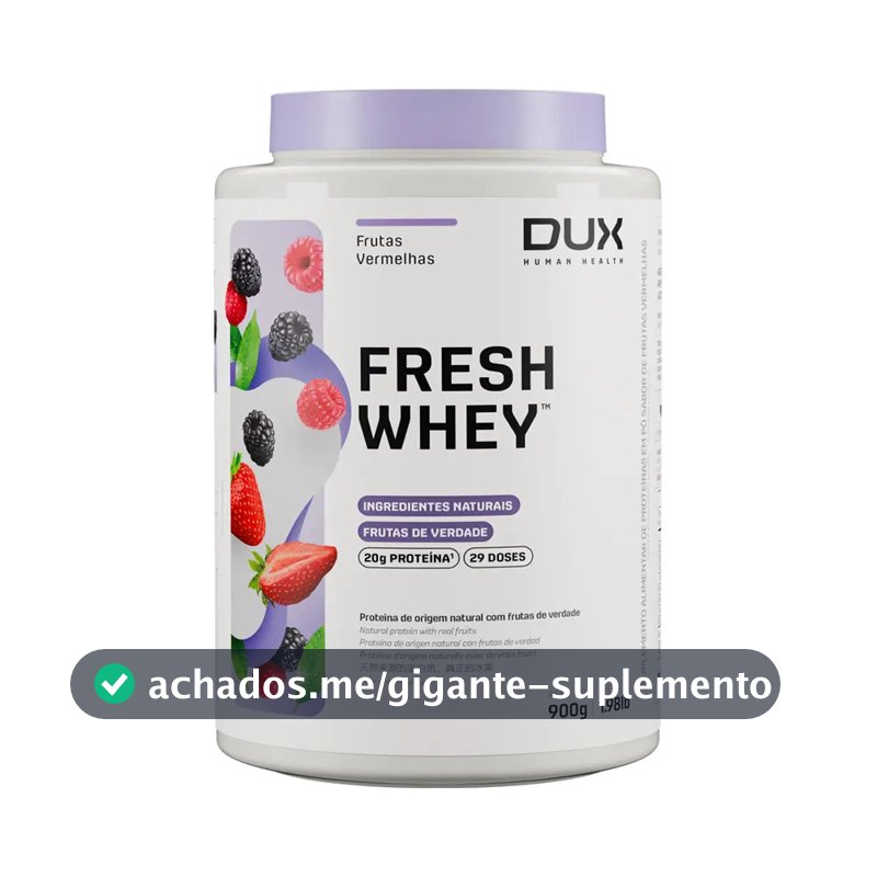 Fresh Whey Sabor Frutas Vermelhas Pote com 900g Dux Nutrition