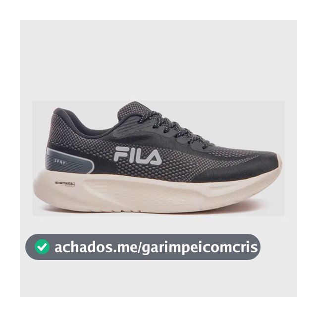 Tênis Fila Masculino Spry Esportivo Treino Corrida Academia Preto/grafite/cinza Mesh 39