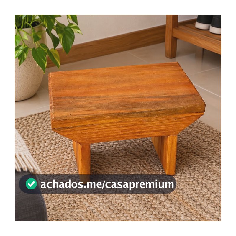 Banquinho Baixo Artesanal Madeira Rustico A Pronta Entrega Rústico Marrom Madeira