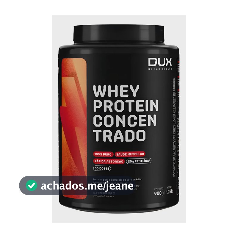 Whey Protein Concentrado 900g Dux Nutrition Sabor Doce De Leite