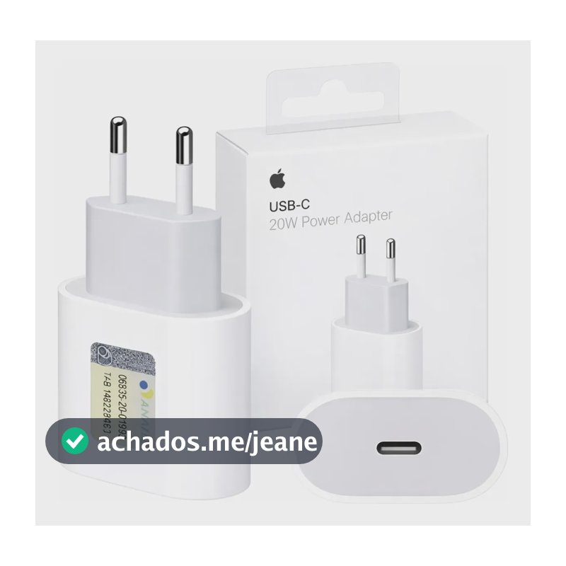Carregador Fonte Apple iPhone iPad Turbo Original Usb-c 20w Branco