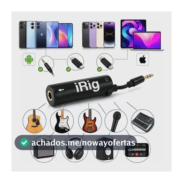 Irig - Interface De Áudio P/ Guitarra E Lives No Celular Cor Preto Bivolt
