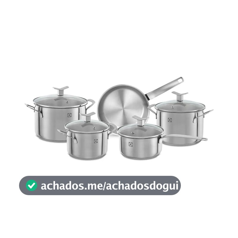Electrolux Jogo de Panelas em Inox com 5 Peças Design com Fundo Triplo