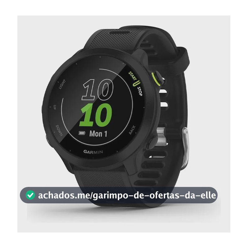 Relógio Smartwatch Garmin Forerunner 55 Com Gps Preto Black Preto
