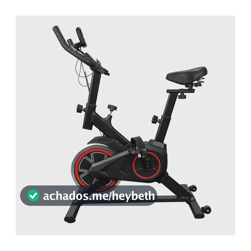 Bicicleta Ergométrica Spinning Com Volante e Display LCD Guidão Ajustáve