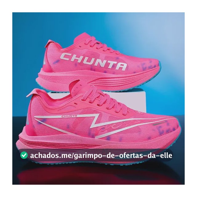 Chunta Tênis Corrida Unissex Confortável Com Placa De Carbon Rosa 40 Eu