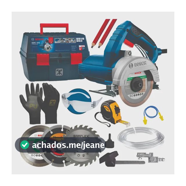 Serra Mármore Bosch 1500w Gdc151 Com Maleta E Discos + Kit
