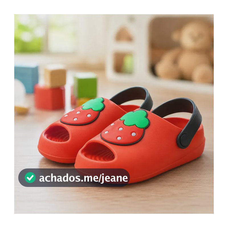 Chinelo Bebe Babuche Menina Menino Criança Calce Facil Promo Moranguinho 25/26