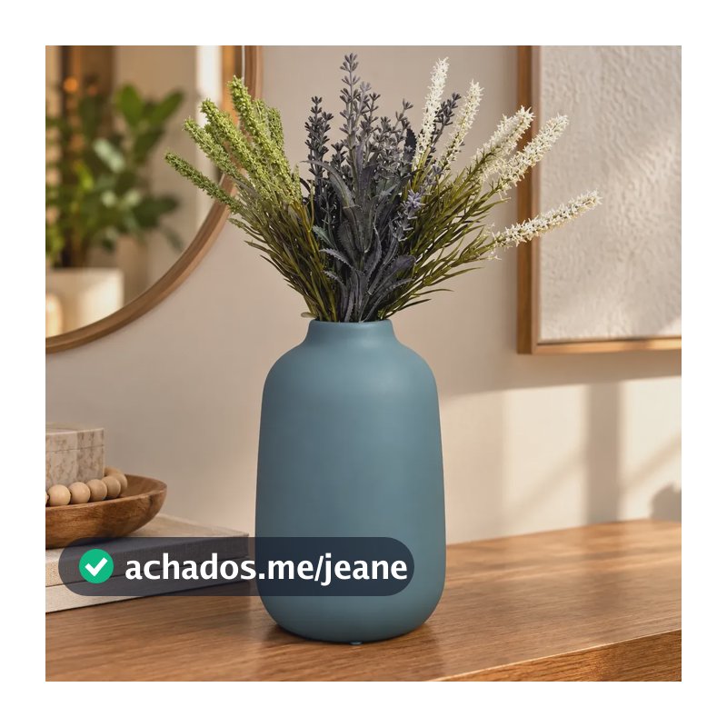 Vaso Decorativo De Cerâmica Potiche M Para Casa Sala Cinza Fosco