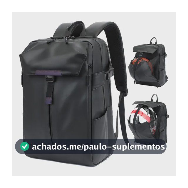 Mochila Notebook Impermeável Escolar Feminina Masculina Preto Couros