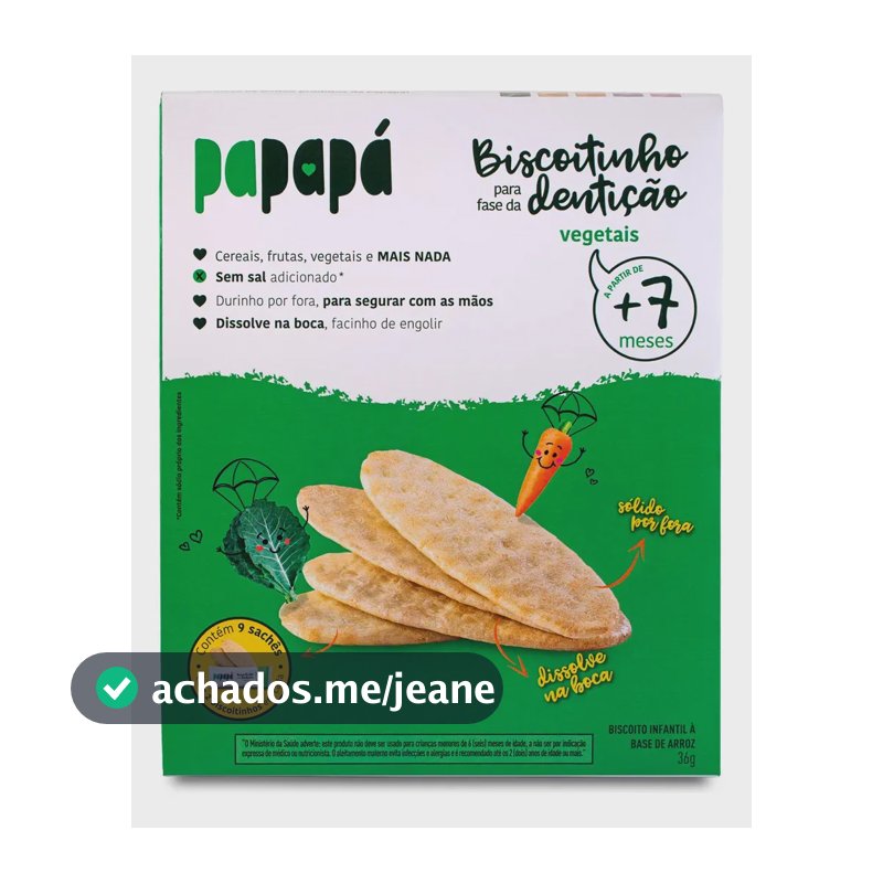 Biscoitinho para Fase da Dentição Papapá de Vegetais - 36g