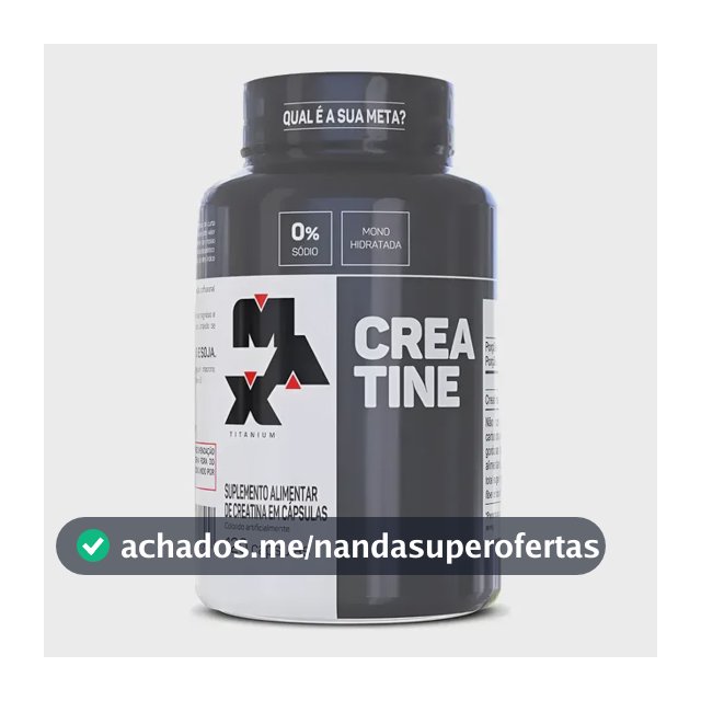 Creatina Max Titanium monohidratada micronizada pura em cápsula Sem sabor de 120 un