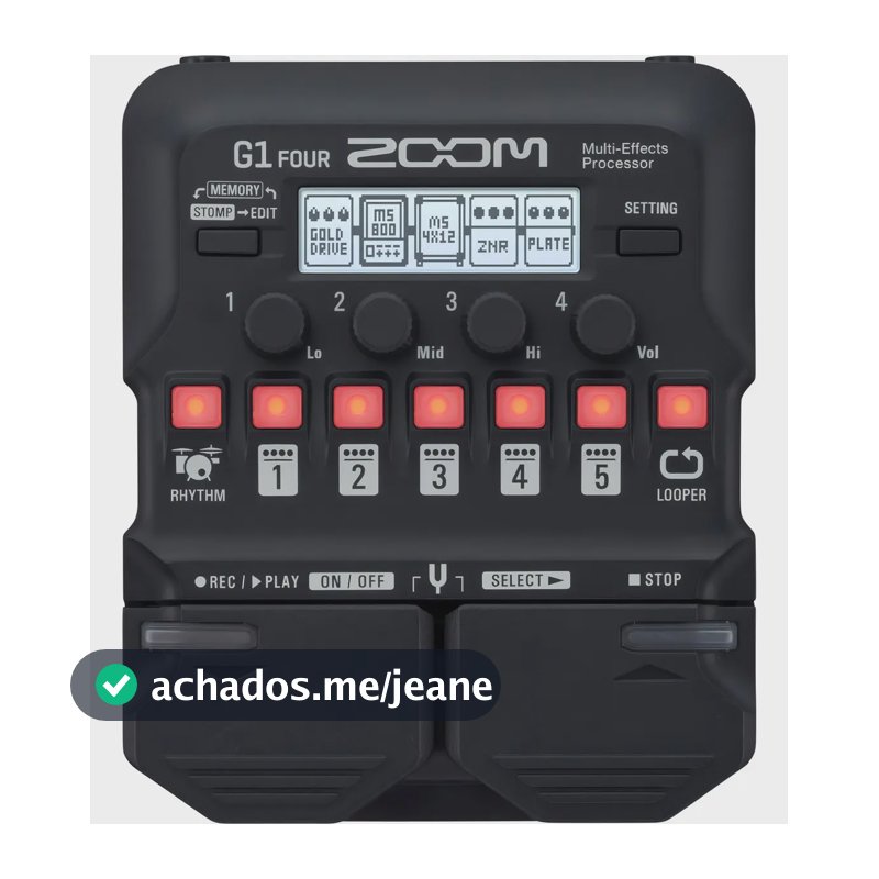 Zoom Pedal De Efeitos Para Guitarra G1 Four Preto