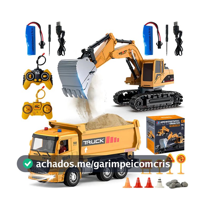 Carros De Escavadeira Controle Brinquedos Engenharia 2in1 Br Amarelo Trator