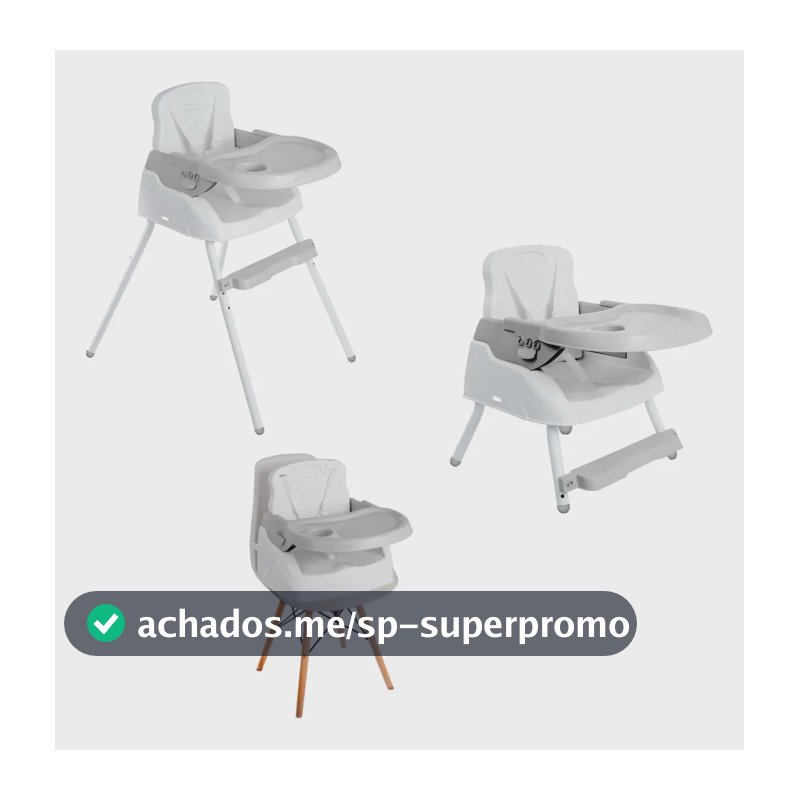 Cadeira De Alimentação Bebê Portátil 3em1 Styll Baby Segura Cor Cinza Cor
