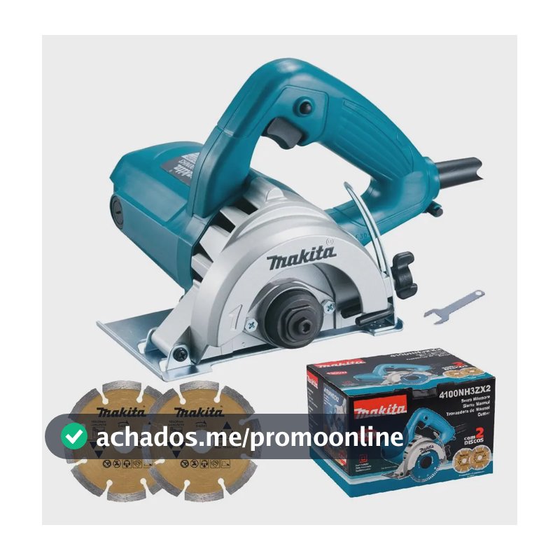 Serra Mármore 4.3/8 Pol 1.300w + 2 Discos 4100nh3zx2 Makita