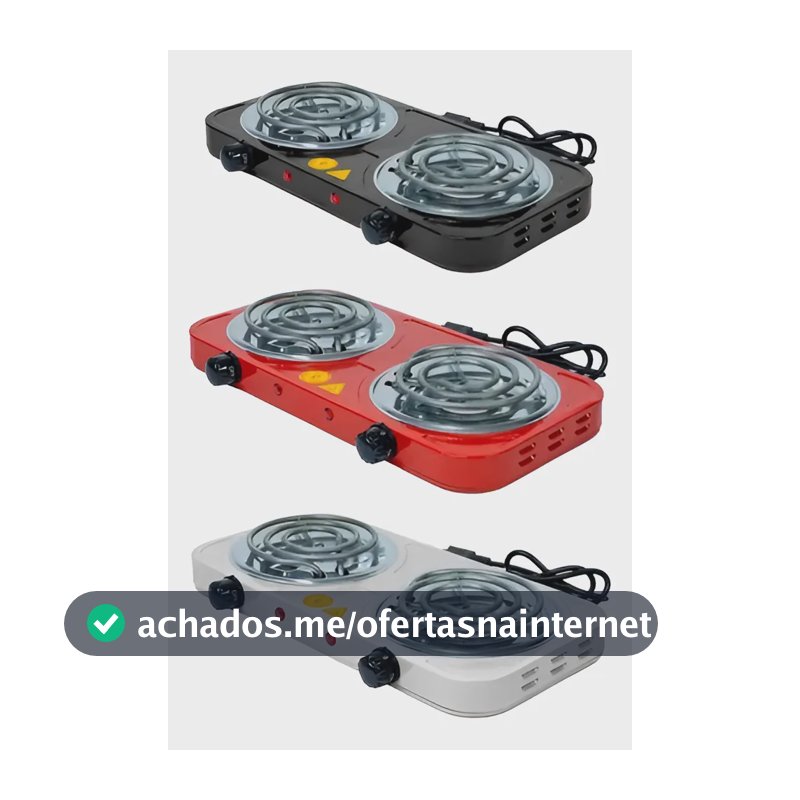 Fogão Cooktop Fogareiro Elétrico 2 Bocas Portátil 110 E 220v Preto 127v