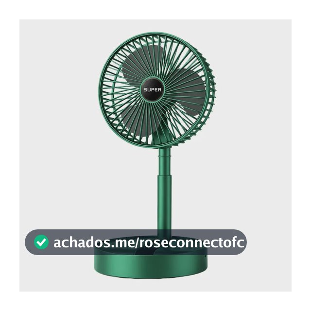 Ventilador Mini Dobrável Recarregável Usb 36 Cm Verde-escuro 3