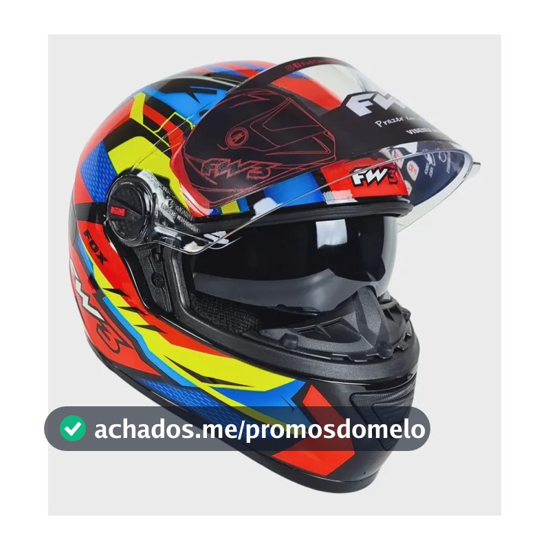 Capacete Fw3 Integral Fechado Gtx Fox C/ Óculos Interno Cor Laranja Tamanho do capacete 60