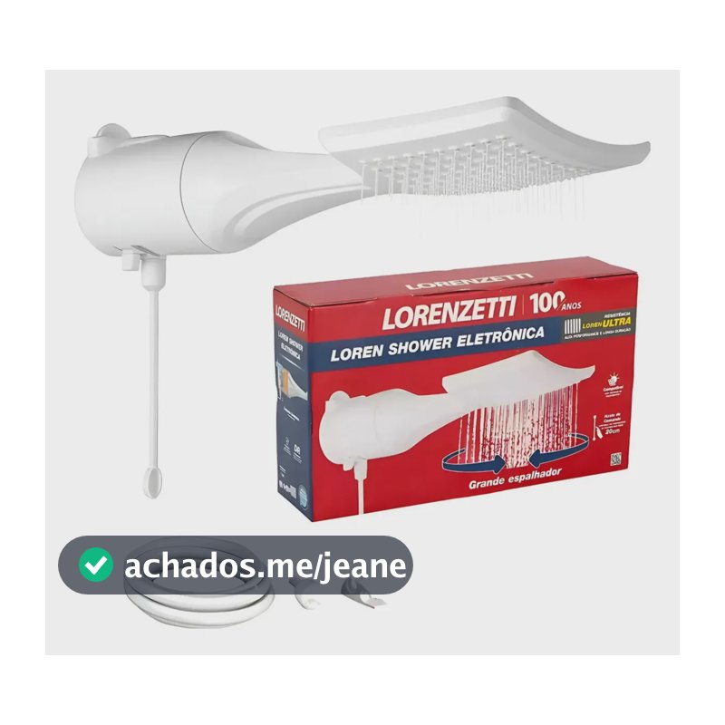 Chuveiro Loren Shower Eletrônico 5500w Lorenzetti Branco 127V