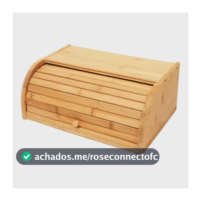 Porta Pão Bambu Com Tampa Retrátil Cor Bege Liso Casa Laura Enxovais