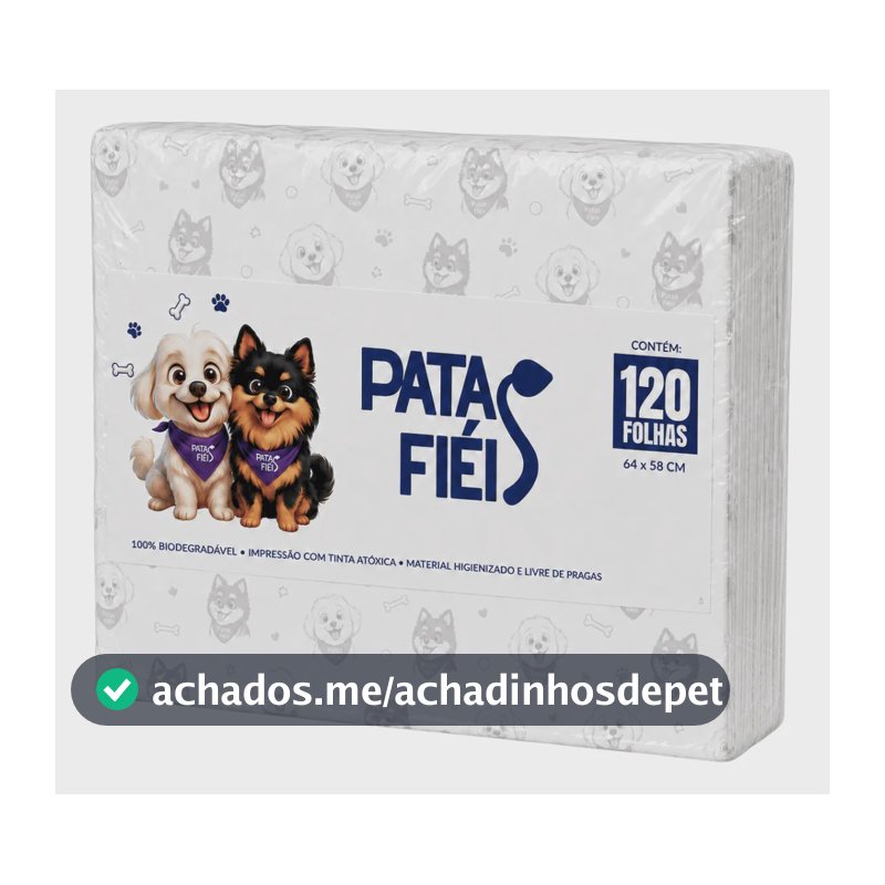 Jornal Pet Cachorro Biodegradável 2kg 120f - Patas Fiéis Branco 2kg (capacidade De Absorção)