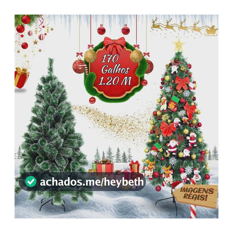 Árvore De Natal 1.20m Pompom Verde Toque De Neve Luxo Cheia