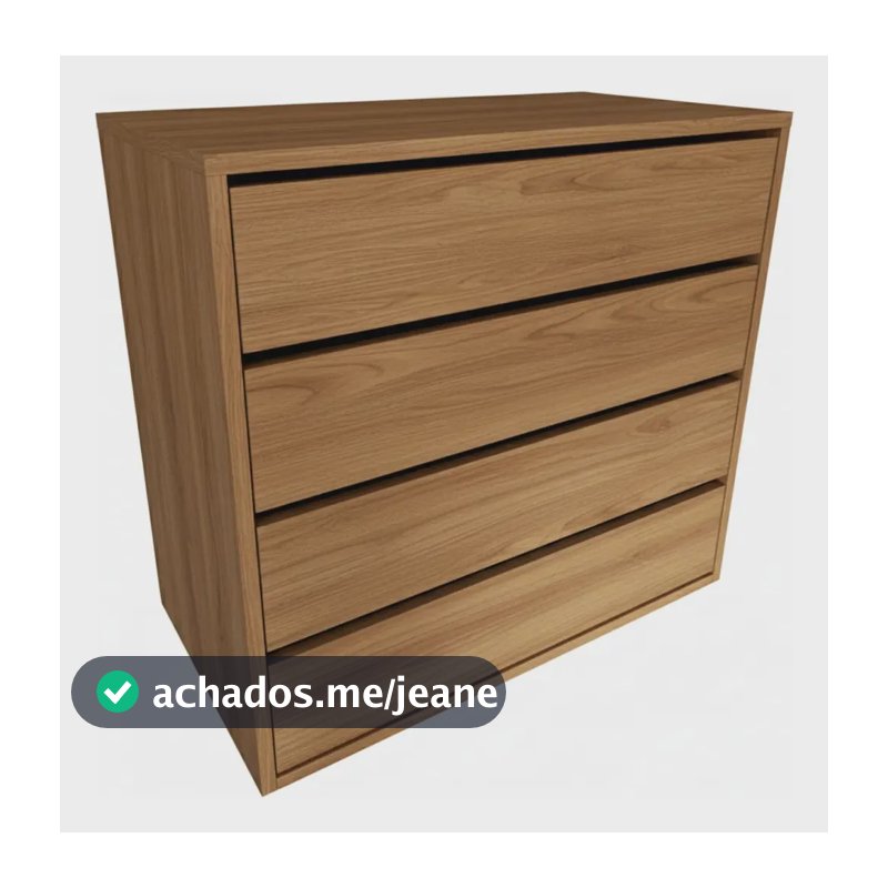 Gaveteiro 4 Gavetas 100% Mdf Roupeiro Comoda Vai Montado Marrom