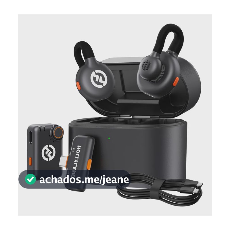 Microfone Hollyland Lark M2s Combo Wireless Usb-c E Câmeras Cor Preto