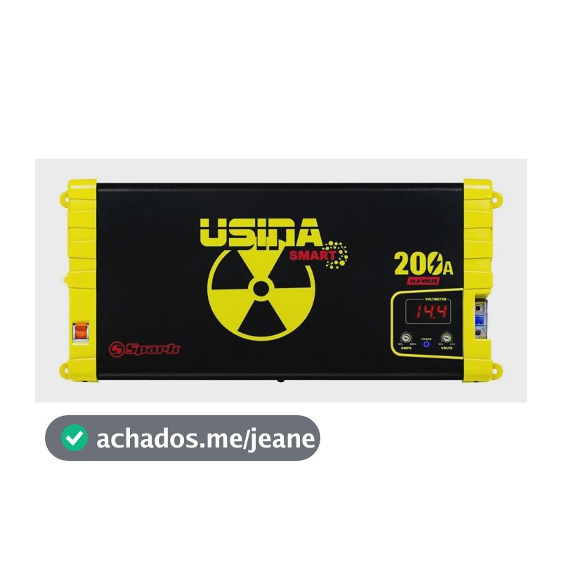 Fonte Automotiva Spark Usina Smart Connect 200A 220V 14,4V Amarelo Voltímetro