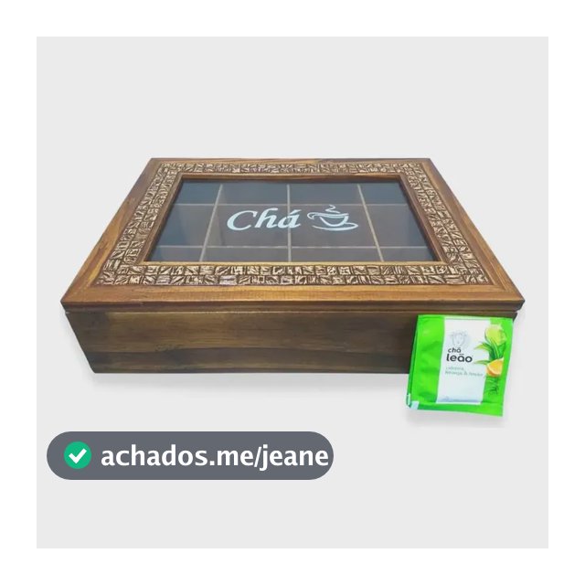 Caixa Porta Chá Sachês 12 Divisórias Estojo Madeira Maciça