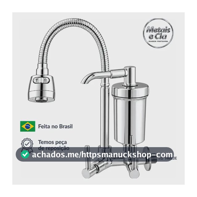 Torneira Com Filtro Com Purificador Agua Bica Flexível Gourmet para Cozinha Parede Bica com Filtro Chuveirinho 2 Modos de Jatos A Mais Vendida