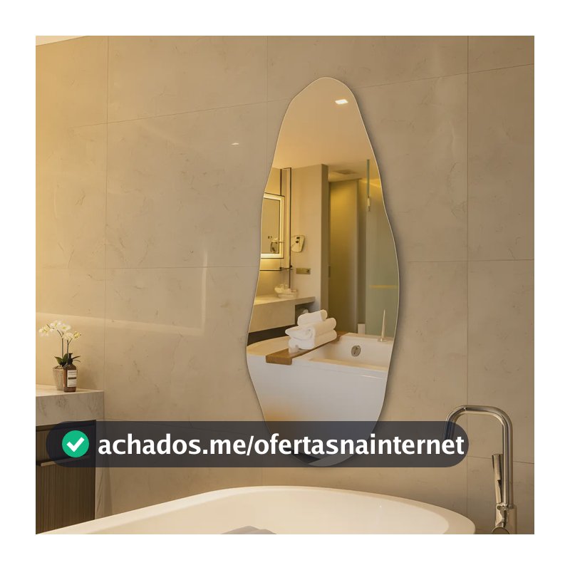 Espelho Orgânico 70cm Decoração Lapidado Design Moderno Luxo E05 70x30