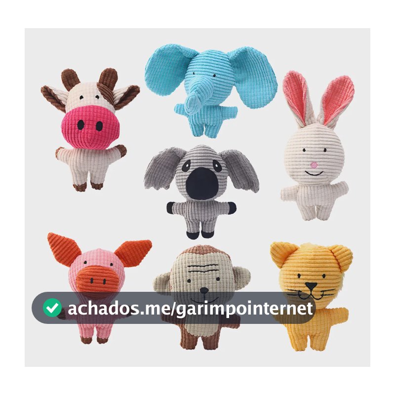 Brinquedo Mordedor Pet Pelúcia Com Apito Para Cães E Gatos Desenho Coelho